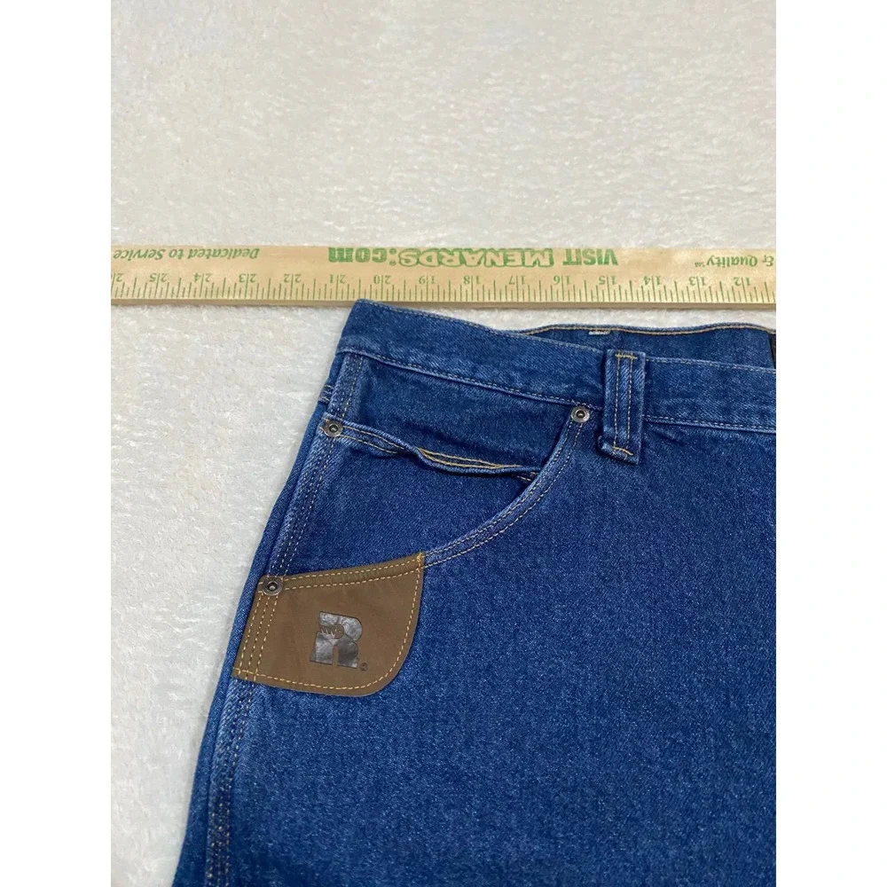 Wrangler Riggs Workwear Mens Blue Straight Leg Denim Jeans 3W050AI 42x34